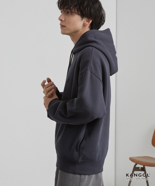 KANGOL（カンゴール） パーカー 別注 ロゴ ワンポイント刺繍 オーバー