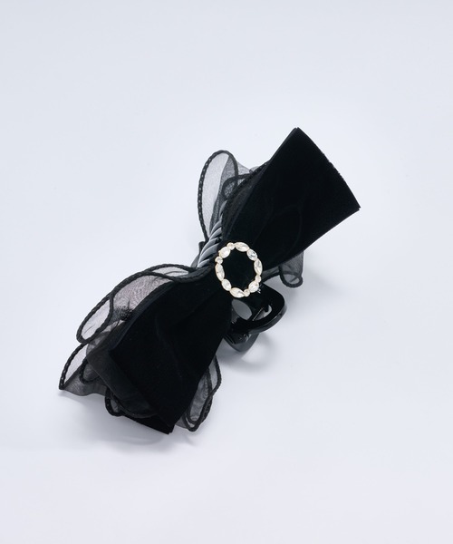 dee doo dah ヘアクリップ 「deedoodah」ビジューベロアリボン バンス