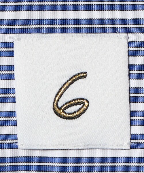 6 ブラウス シャツ 「6(ROKU)」コットン ストライプ クロップド シャツ