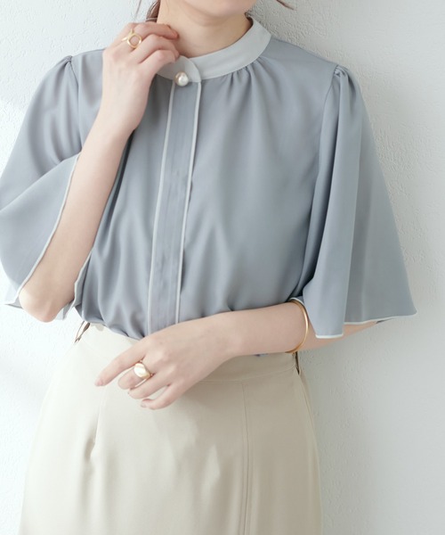 「natural couture」 半袖ブラウス FREE サックスブルー レディース_画像2