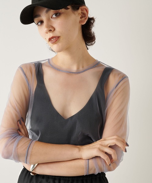 「THE PAUSE」 長袖カットソー FREE ブルー レディース_画像2