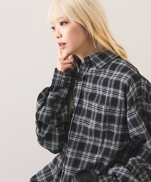 OUTDOOR EXCHANGE ネルシャツ 青・黒・白チェック OUTDOOR EXCHANGE（アウトドアエクスチェンジ） シャツ 「OUTDOOR
