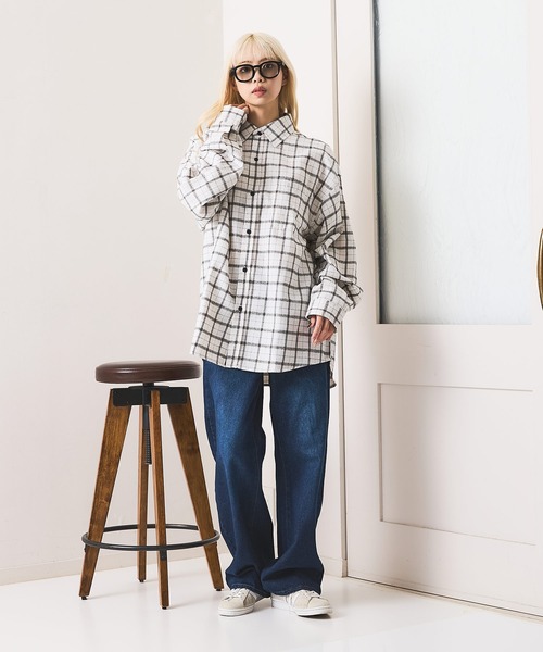 OUTDOOR EXCHANGE ネルシャツ 青・黒・白チェック OUTDOOR EXCHANGE（アウトドアエクスチェンジ） シャツ 「OUTDOOR