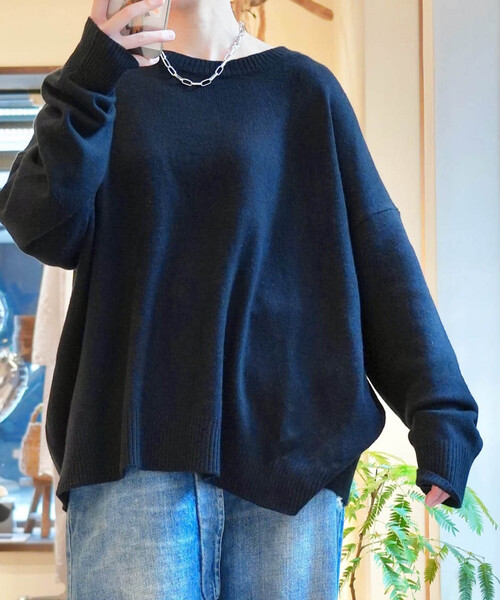 「JOURNAL STANDARD LUXE」 長袖ニット FREE ブラック レディース_画像3