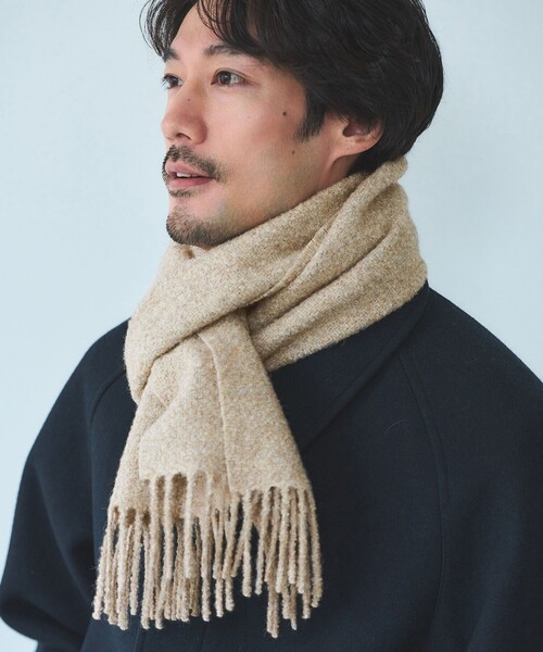 ロゴ入り ベージュ マフラー ~~65P Amazon | [アーペーセー] マフラー ベージュ メンズ レディース M15171