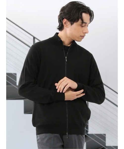 タカキュー（TAKA−Q）/【ウール混 ウォッシャブル】タカキュー スタンドフルジップ ニットカーディガン TAKA-Q（タカキュー） カーディガン 「ストレッチ ウォッシャブル