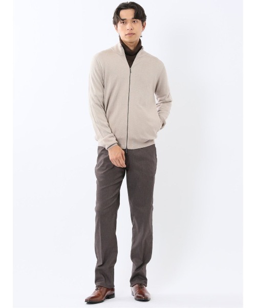 タカキュー（TAKA−Q）/【ウール混 ウォッシャブル】タカキュー スタンドフルジップ ニットカーディガン TAKA-Q（タカキュー） カーディガン 「ストレッチ ウォッシャブル