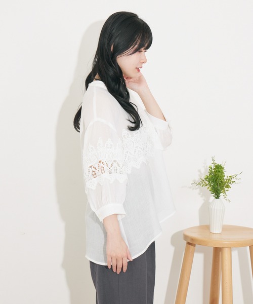 「KATHARINE ROSS」 長袖ブラウス MEDIUM グリーン レディース_画像7