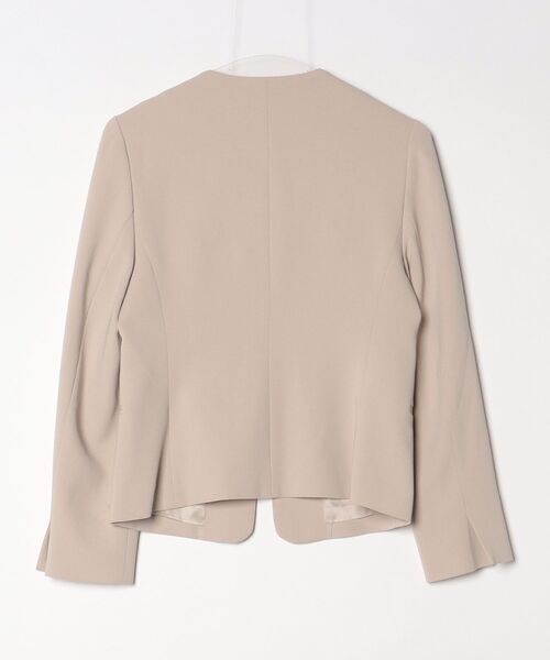 「M-PREMIER」 ノーカラージャケット 36 ベージュ レディース_画像2