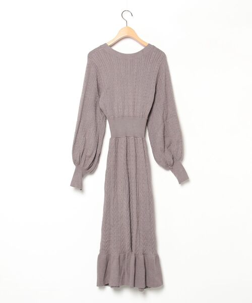 「LAGUNAMOON」 ニットワンピース SMALL グレー レディース_画像2