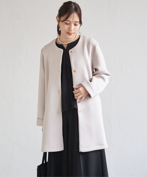 IKKA LOUNGE トレンチコート コート ダンボールニットノーカラーコート