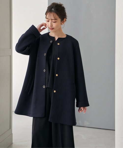 IKKA LOUNGE トレンチコート コート ダンボールニットノーカラーコート