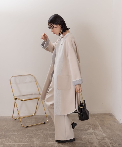 「Eimee Law」 ノーカラーコート 38 ブラック レディース_画像4