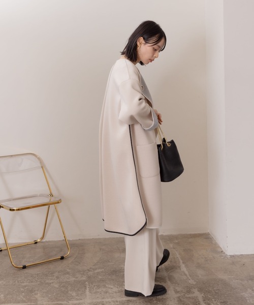 「Eimee Law」 ノーカラーコート 38 ブラック レディース_画像5