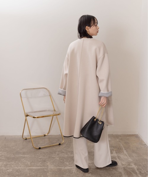 「Eimee Law」 ノーカラーコート 38 ブラック レディース_画像6