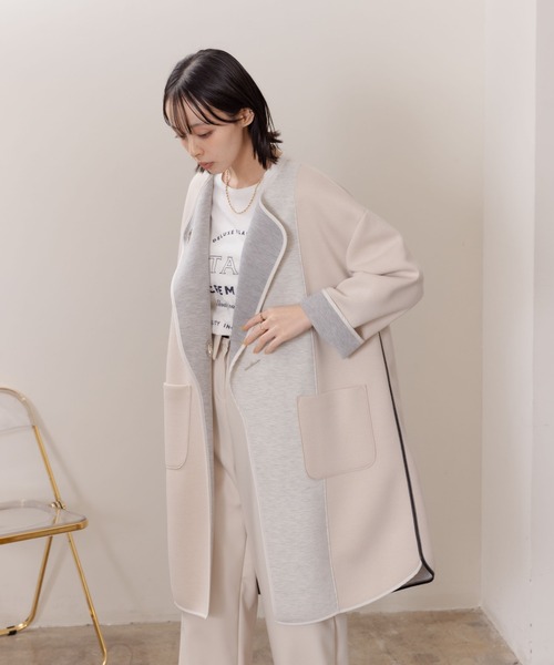 「Eimee Law」 ノーカラーコート 38 ブラック レディース_画像9