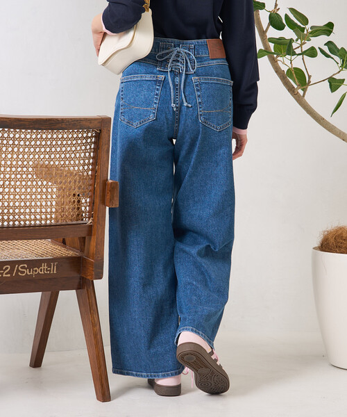 ワイドパンツ ジーンズ デニム デニムパンツ レディースの画像