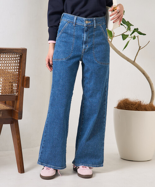 ワイドパンツ ジーンズ デニム デニムパンツ レディースの画像