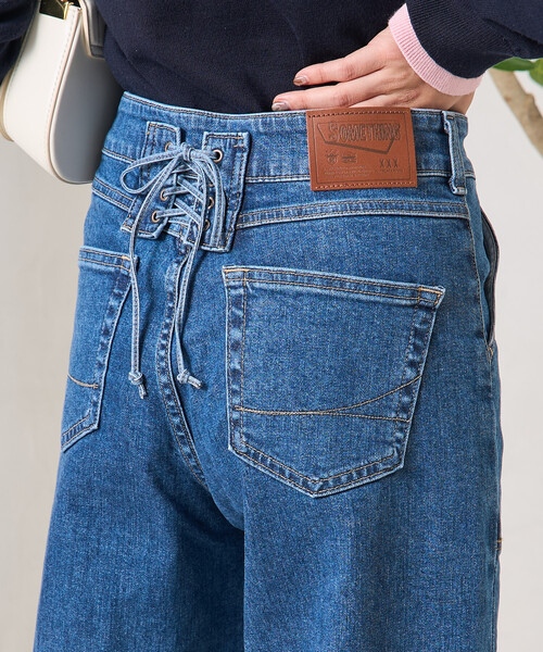ワイドパンツ ジーンズ デニム デニムパンツ レディースの画像
