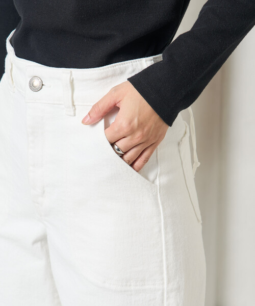 ワイドパンツ ジーンズ デニム デニムパンツ レディースの画像