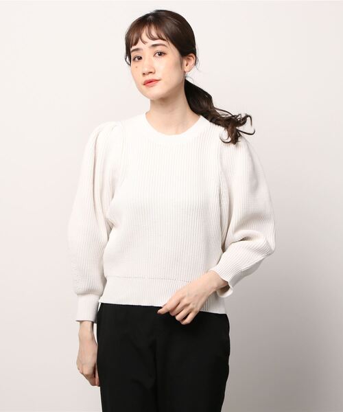 「GRACE CONTINENTAL」 長袖ニット 36 ホワイト レディース_画像2