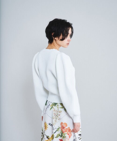 「GRACE CONTINENTAL」 長袖ニット 36 ホワイト レディース_画像3