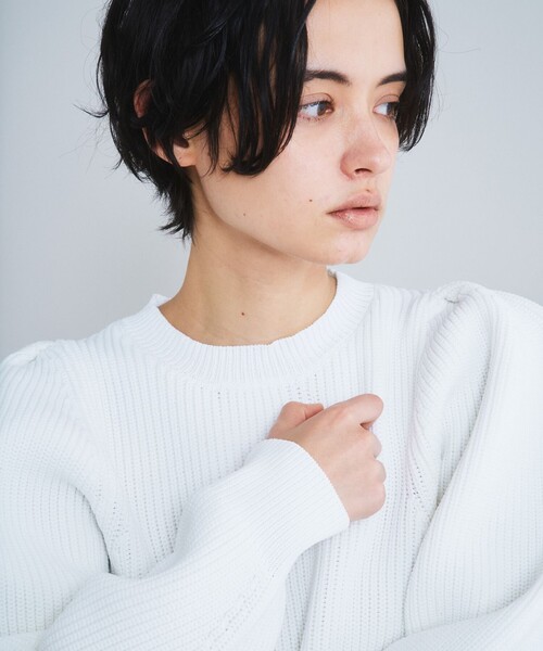 「GRACE CONTINENTAL」 長袖ニット 36 ホワイト レディース_画像4