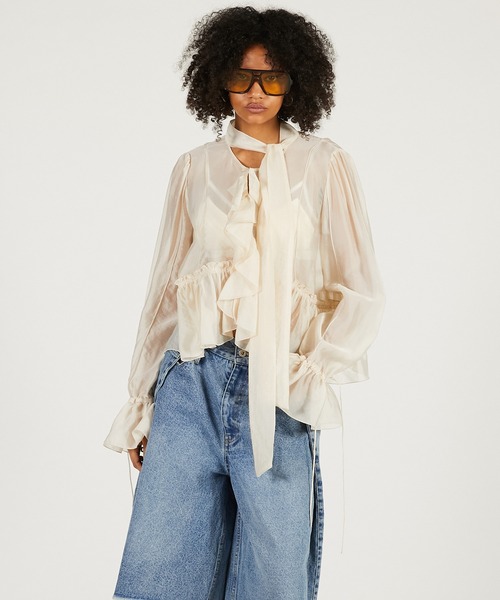 prank project プランクプロジェクト　ボウタイトップス　完売品 PRANK PROJECT（プランクプロジェクト） ブラウス シャツ 「2026Spring