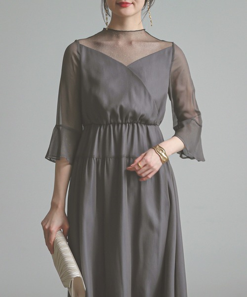 Kana 7分袖ワンピース M チャコールグレー レディース : ZOZOTOWN