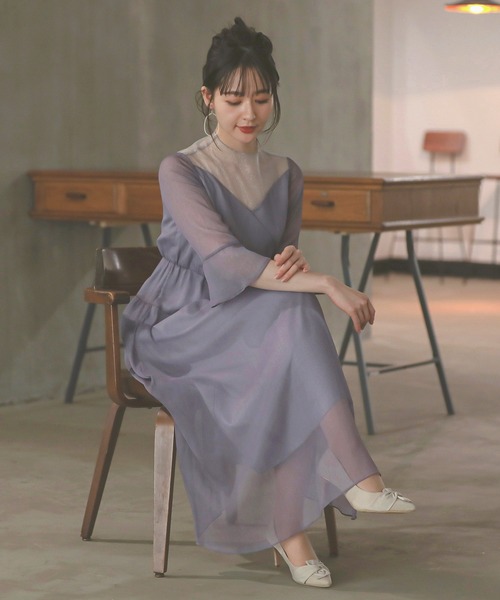 Kana 7分袖ワンピース M チャコールグレー レディース : ZOZOTOWN