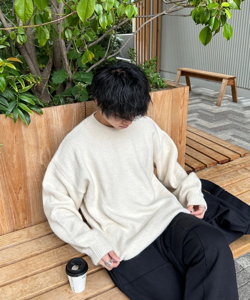 「ADAMASTE」 長袖ニット LARGE ベージュ メンズ_画像5