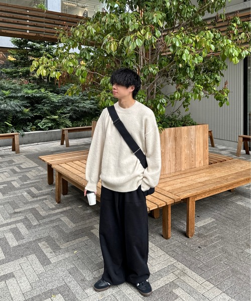 「ADAMASTE」 長袖ニット LARGE ベージュ メンズ_画像6