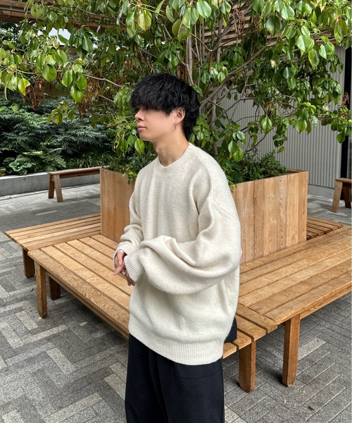 「ADAMASTE」 長袖ニット LARGE ベージュ メンズ_画像7