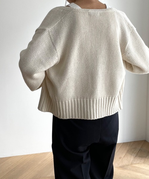 「CANAL JEAN」 ニットカーディガン ONE SIZE アイボリー レディース_画像3