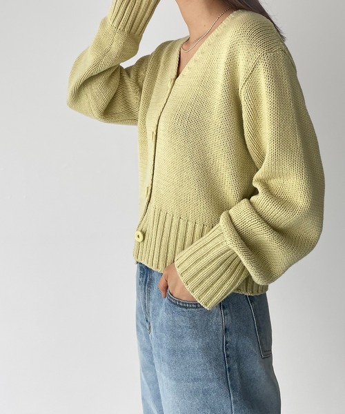 「CANAL JEAN」 ニットカーディガン ONE SIZE アイボリー レディース_画像5