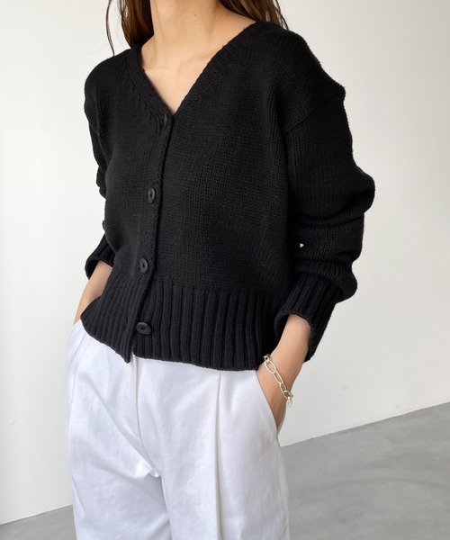 「CANAL JEAN」 ニットカーディガン ONE SIZE アイボリー レディース_画像8