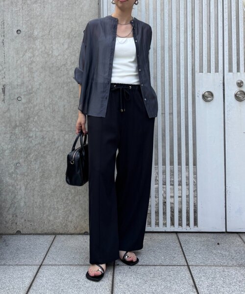 「Jena espace merveilleux」 長袖シャツ FREE チャコールグレー レディース_画像2