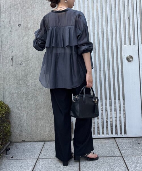 「Jena espace merveilleux」 長袖シャツ FREE チャコールグレー レディース_画像3