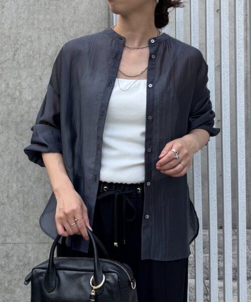 「Jena espace merveilleux」 長袖シャツ FREE チャコールグレー レディース_画像4