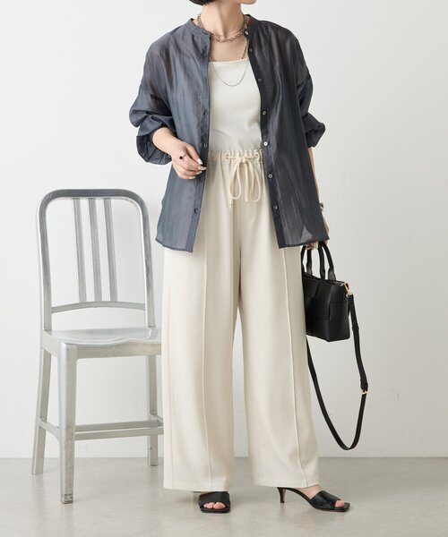 「Jena espace merveilleux」 長袖シャツ FREE チャコールグレー レディース_画像7