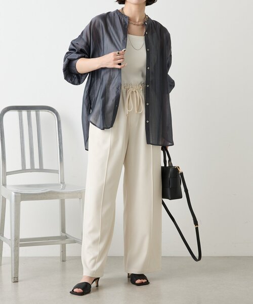 「Jena espace merveilleux」 長袖シャツ FREE チャコールグレー レディース_画像8