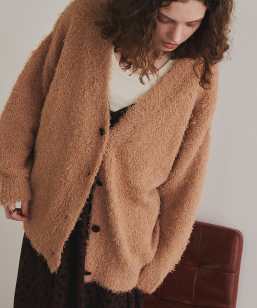 「Unitage」 ニットカーディガン FREE オレンジ レディース_画像2