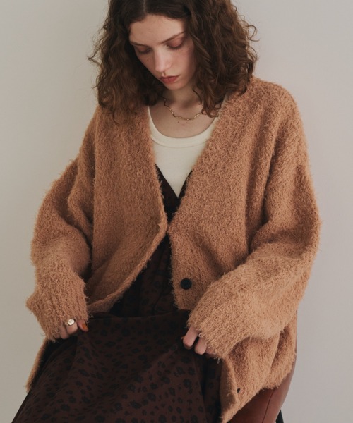 「Unitage」 ニットカーディガン FREE オレンジ レディース_画像3