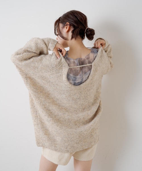 カスタネ カノコロングニット Kastane（カスタネ） 長袖ニット FREE ブルー レディース : ZOZOTOWN