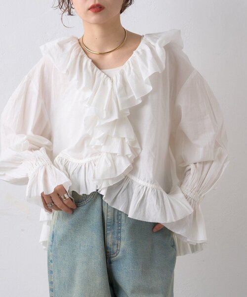 WILLOW ブラウス シャツ 「willow」ラッフルフリルブラウス レディース