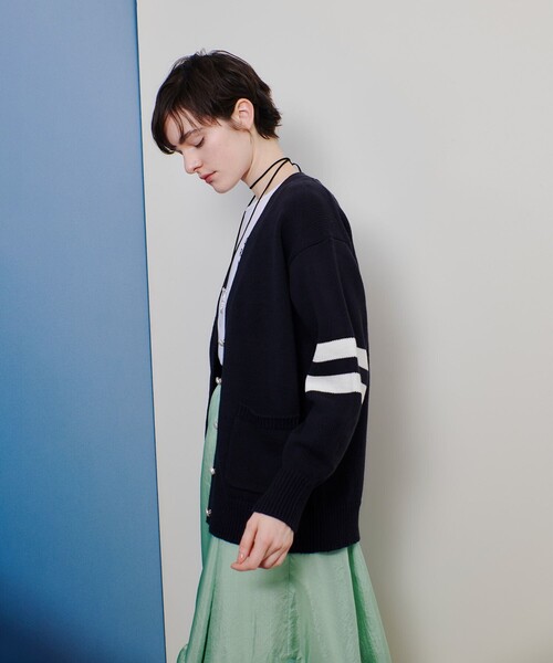 「allureville」 ニットカーディガン 2 ネイビー レディース_画像8