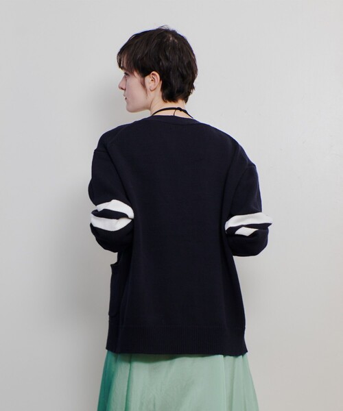 「allureville」 ニットカーディガン 2 ネイビー レディース_画像9