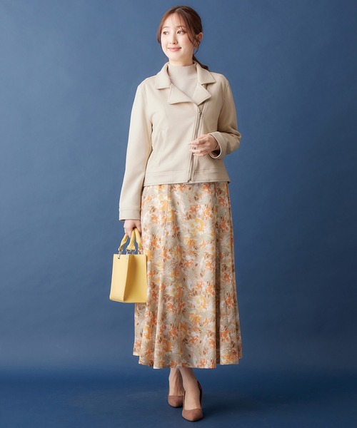 「alotta」 ライダースジャケット L グレイッシュベージュ レディース_画像5