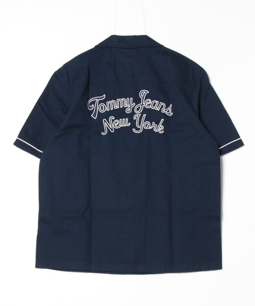 「TOMMY JEANS」 ビジネスシャツ LARGE ブルー メンズ_画像2