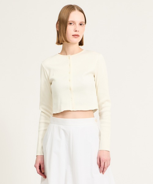 ESTNATION / エストネーション | GOOD PEOPLE GOOD STITCHING GOOD PRODUCT / ショート カーディガン | F | ホワイト | レディース ESTNATION（エストネーション） カーディガン GOOD PEOPLE GOOD
